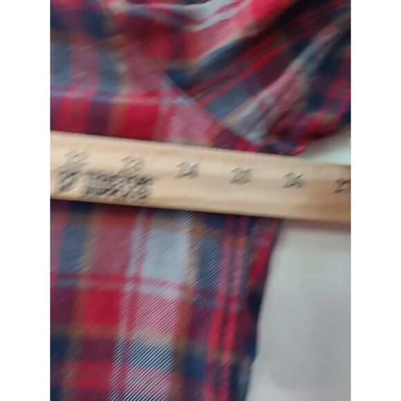 Eddie Bauer Men XXL Plaid Heavy Button-Up Shirt Long Sleeve Work Street Wear Red - Picture 10 of 13